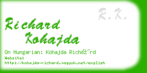 richard kohajda business card